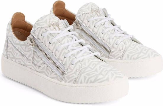 Giuseppe Zanotti Frankie sneakers met monogram Wit