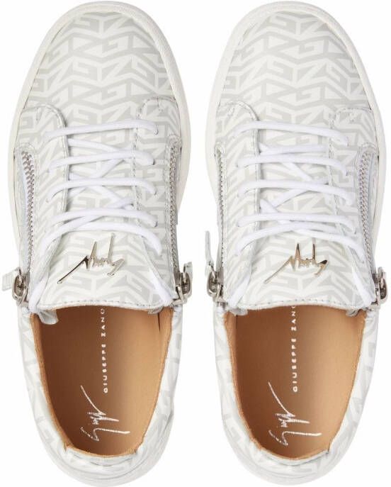 Giuseppe Zanotti Frankie sneakers met monogram Wit