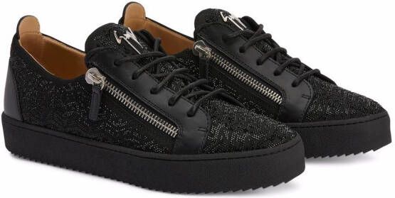 Giuseppe Zanotti Frankie sneakers met monogram Zwart