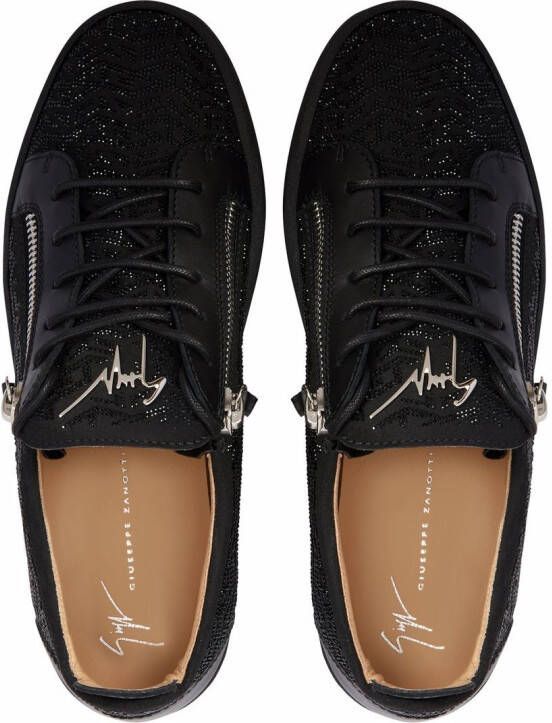 Giuseppe Zanotti Frankie sneakers met monogram Zwart