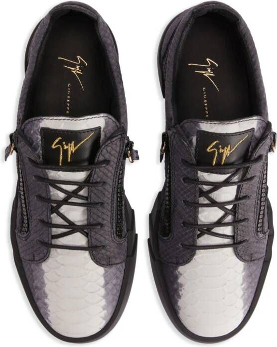 Giuseppe Zanotti Frankie sneakers met pythonprint Zwart