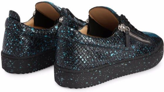 Giuseppe Zanotti Frankie sneakers met slangenhuid-effect Blauw