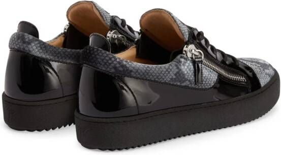 Giuseppe Zanotti Frankie sneakers met slangenhuid-print Zwart