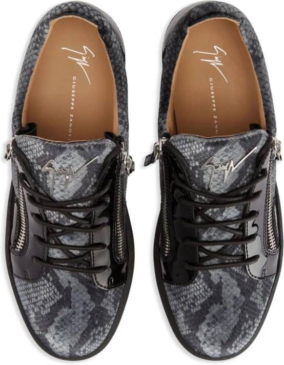 Giuseppe Zanotti Frankie sneakers met slangenhuid-print Zwart