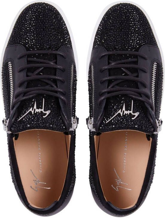 Giuseppe Zanotti Frankie sneakers met stras Zwart