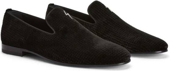 Giuseppe Zanotti G-Flash fluwelen loafers Zwart