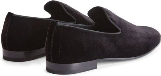 Giuseppe Zanotti G-Flash fluwelen loafers Zwart