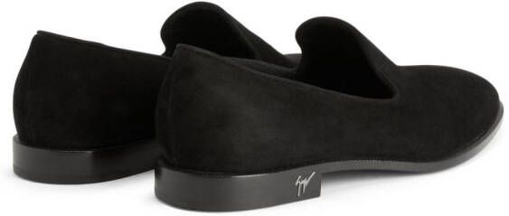 Giuseppe Zanotti Gancini suède loafers Zwart