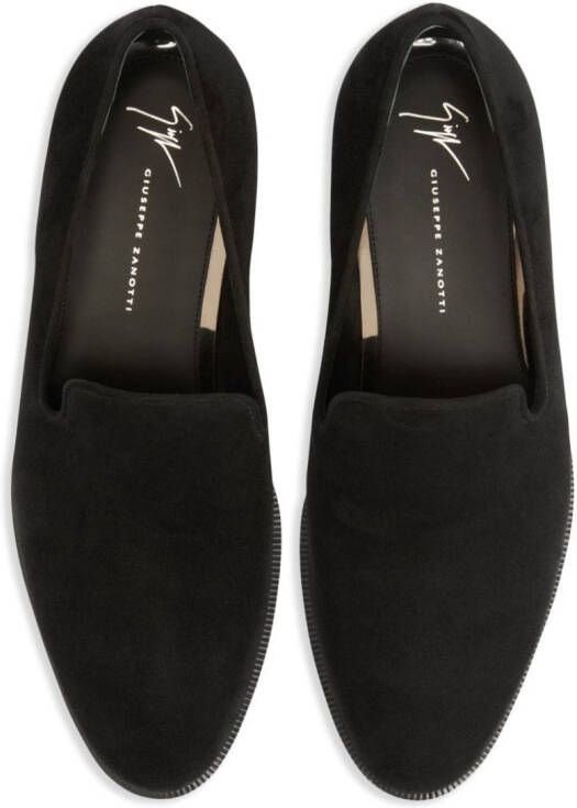 Giuseppe Zanotti Gancini suède loafers Zwart