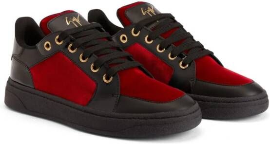 Giuseppe Zanotti GZ94 fluwelen sneakers Zwart