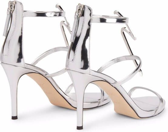 Giuseppe Zanotti Harmony G leren sandalen Zilver