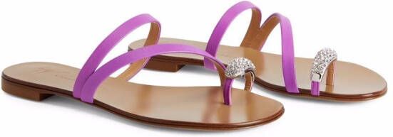 Giuseppe Zanotti Hillary Ring slippers Paars