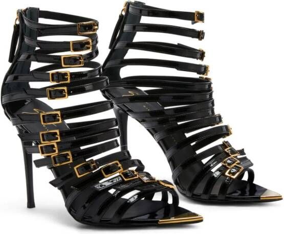 Giuseppe Zanotti Inntriigo Punk leren sandalen Zwart