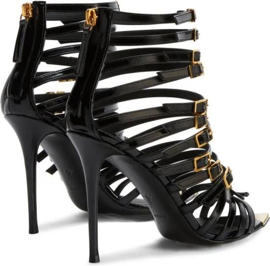 Giuseppe Zanotti Inntriigo Punk leren sandalen Zwart