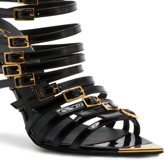 Giuseppe Zanotti Inntriigo Punk leren sandalen Zwart