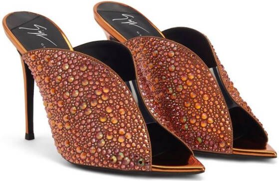 Giuseppe Zanotti Intrigo muiltjes met glitter Oranje