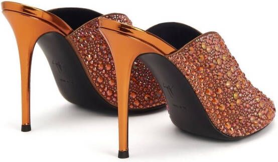 Giuseppe Zanotti Intrigo muiltjes met glitter Oranje