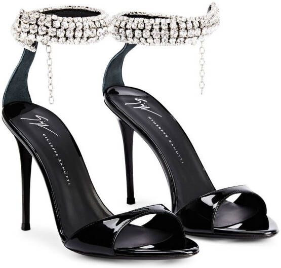 Giuseppe Zanotti Intriigo Bijoux 90 sandalen Zwart