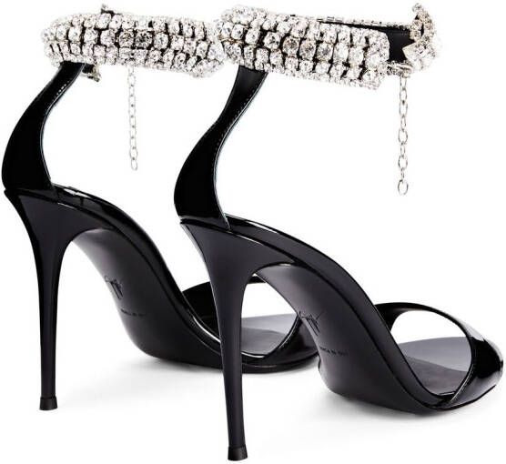 Giuseppe Zanotti Intriigo Bijoux 90 sandalen Zwart