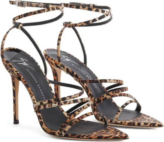 Giuseppe Zanotti Intriigo Claire 90 sandalen met dierenprint Bruin