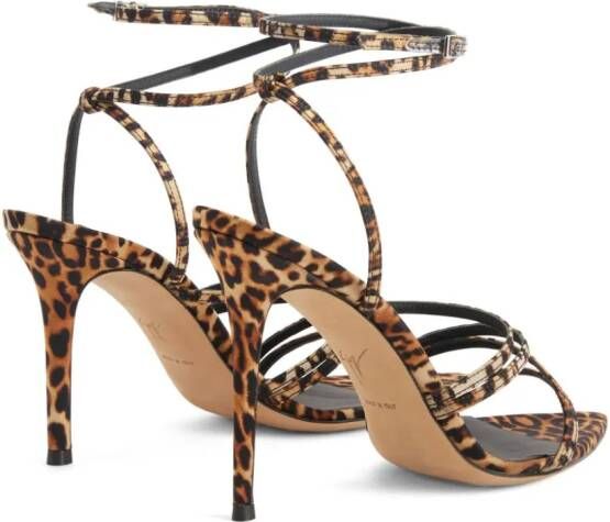 Giuseppe Zanotti Intriigo Claire 90 sandalen met dierenprint Bruin