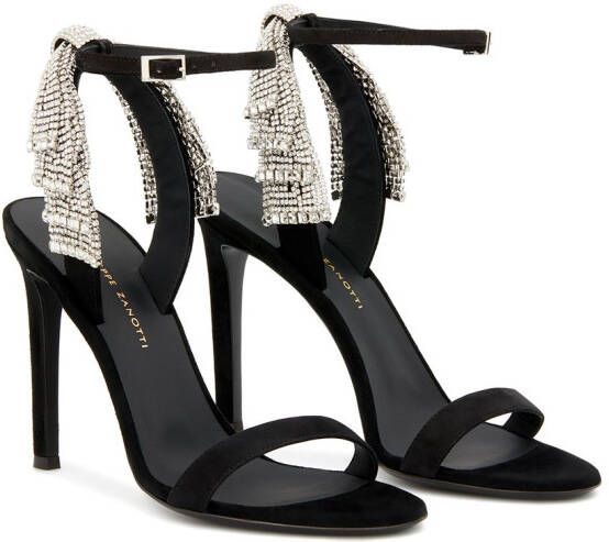 Giuseppe Zanotti Jamila verfraaide sandalen Zwart