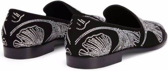 Giuseppe Zanotti Jareth loafers met kristal Zwart