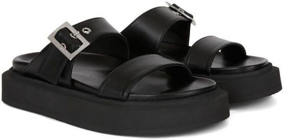 Giuseppe Zanotti Jolanda leren slippers Zwart