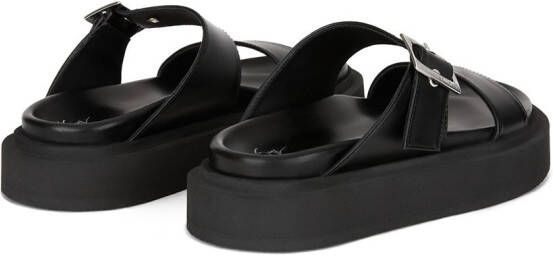 Giuseppe Zanotti Jolanda leren slippers Zwart