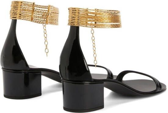 Giuseppe Zanotti Kay leren sandalen Zwart