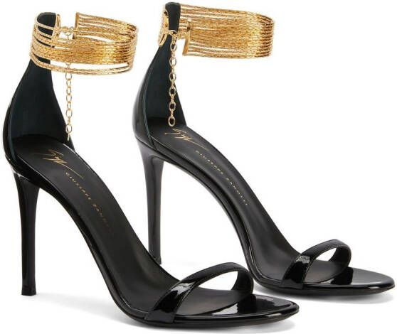 Giuseppe Zanotti Kay leren sandalen Zwart