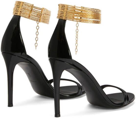 Giuseppe Zanotti Kay leren sandalen Zwart