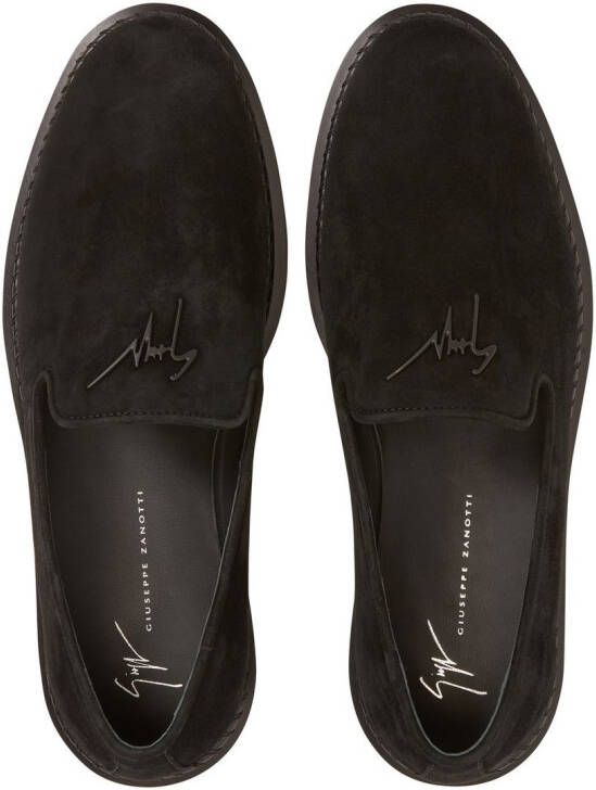 Giuseppe Zanotti Klaus suède loafers Zwart