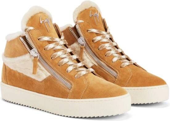 Giuseppe Zanotti Kriss Ice fluwelen sneakers Bruin