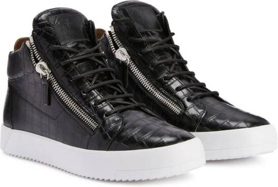 Giuseppe Zanotti Kriss sneakers met krokodillen-reliëf Zwart