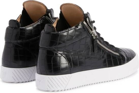 Giuseppe Zanotti Kriss sneakers met krokodillen-reliëf Zwart