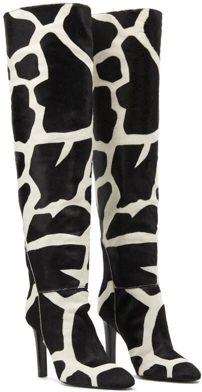 Giuseppe Zanotti Laarzen met giraffe print Zwart