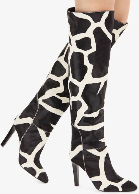 Giuseppe Zanotti Laarzen met giraffe print Zwart