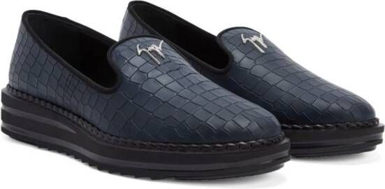 Giuseppe Zanotti Leren loafers Blauw