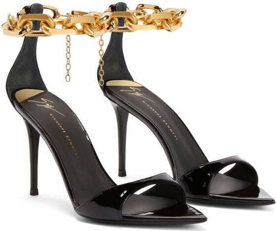 Giuseppe Zanotti Leren sandalen Zwart