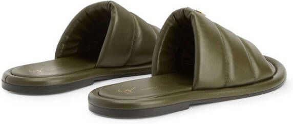 Giuseppe Zanotti Leren slippers Groen