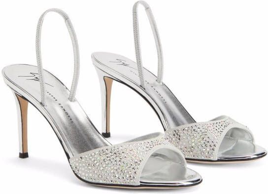 Giuseppe Zanotti Lilibeth Starlight sandalen Zilver