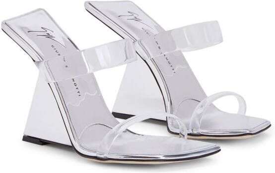 Giuseppe Zanotti Lilii Borea sandalen met sleehak Zilver