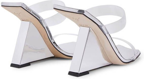 Giuseppe Zanotti Lilii Borea sandalen met sleehak Zilver