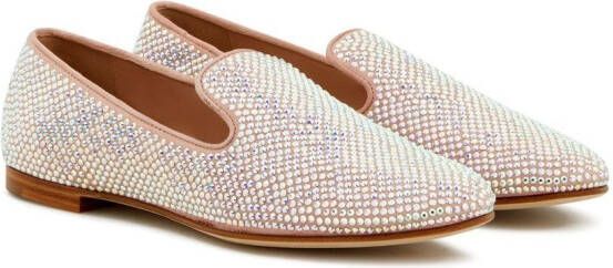 Giuseppe Zanotti Lindy loafers met stras Roze