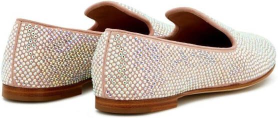 Giuseppe Zanotti Lindy loafers met stras Roze