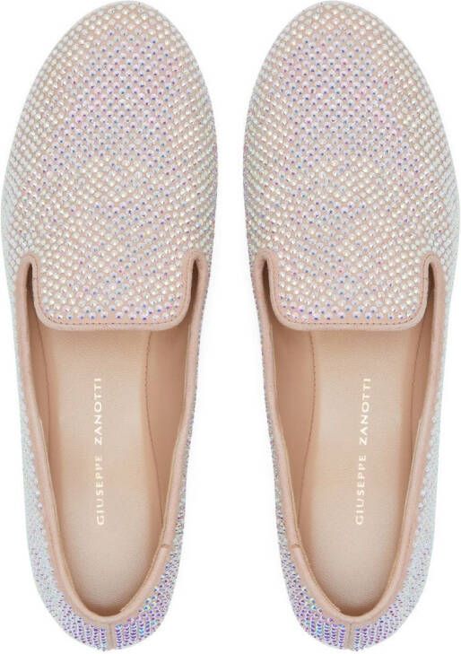 Giuseppe Zanotti Lindy loafers met stras Roze