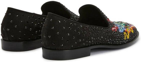 Giuseppe Zanotti Loafers verfraaid met stras Zwart