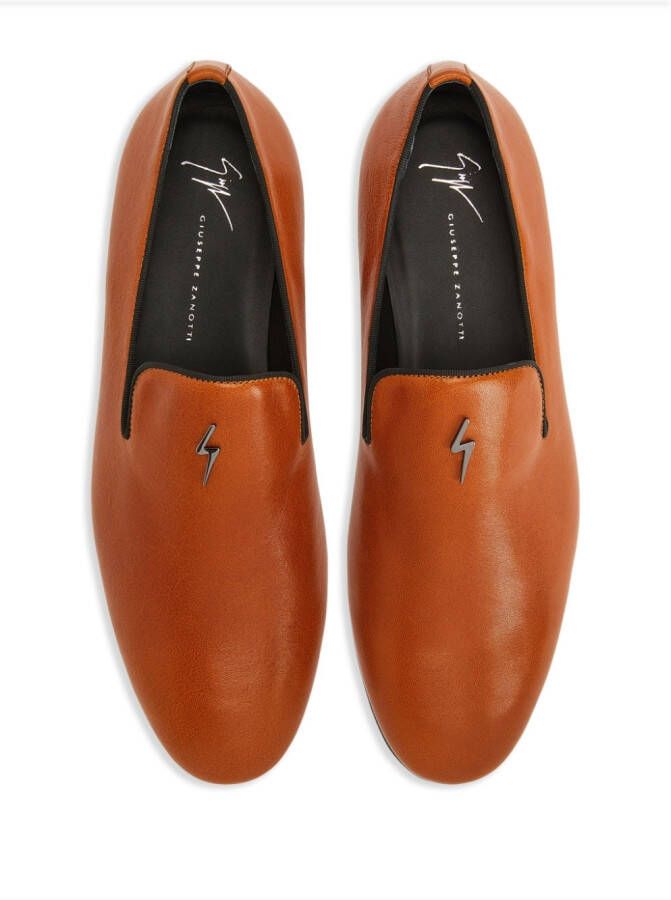 Giuseppe Zanotti Loafers met logoplakkaat Oranje