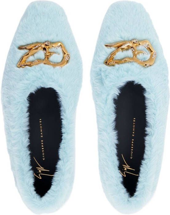 Giuseppe Zanotti Lucreciia loafers van imitatiebont Blauw